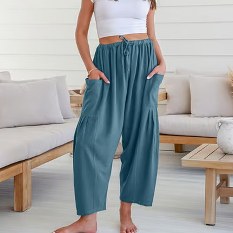 🌞Summer Hot Sale 49% OFF -👖Women's Linen Wide Leg Pants with Pockets