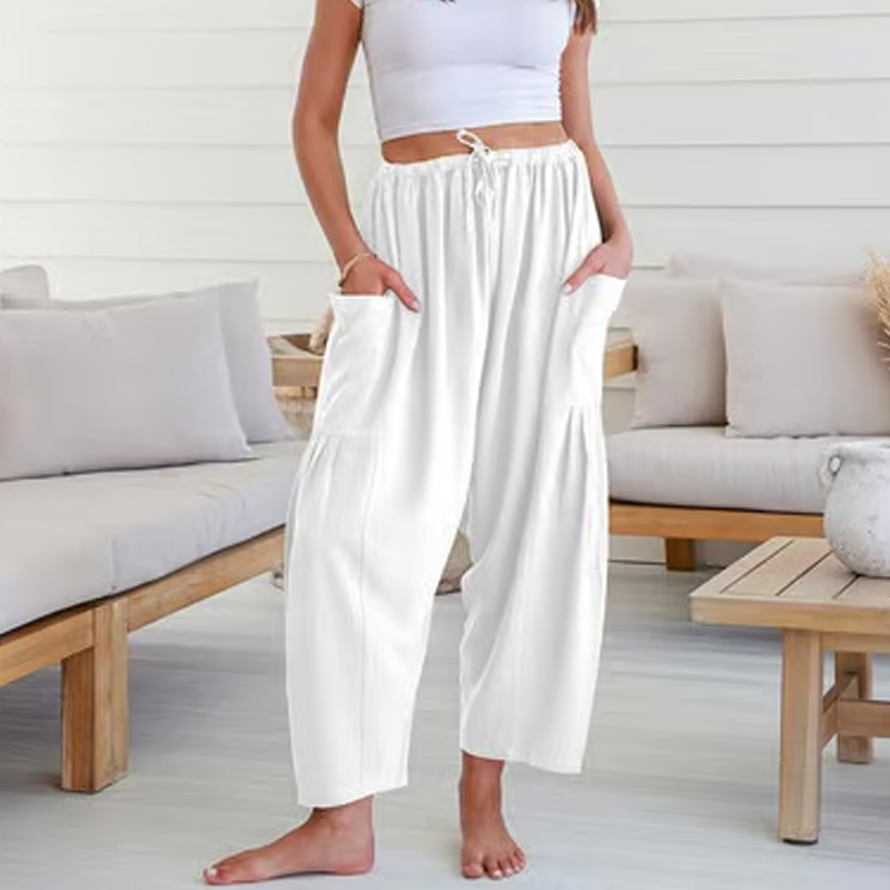 🌞Summer Hot Sale 49% OFF -👖Women's Linen Wide Leg Pants with Pockets