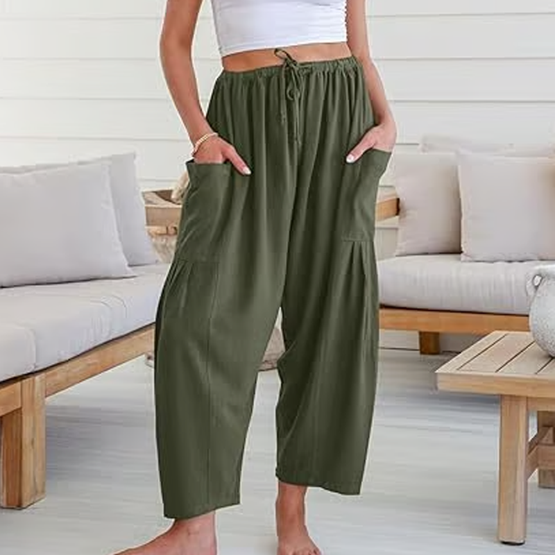 🌞Summer Hot Sale 49% OFF -👖Women's Linen Wide Leg Pants with Pockets
