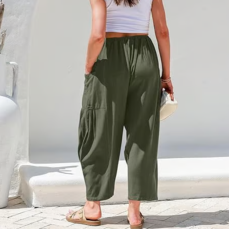 🌞Summer Hot Sale 49% OFF -👖Women's Linen Wide Leg Pants with Pockets