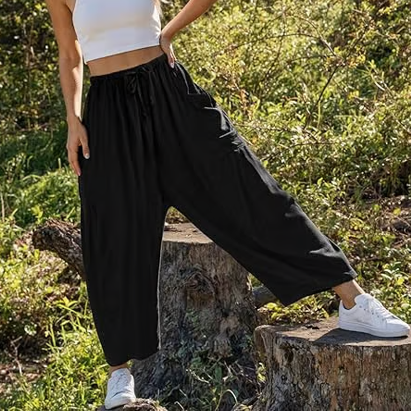 🌞Summer Hot Sale 49% OFF -👖Women's Linen Wide Leg Pants with Pockets