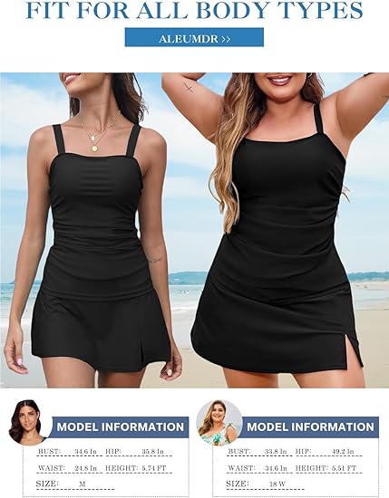 💥💥Last Day Special Sale 49% OFF🩱Women Vintage Tummy Control Two Piece Tankini Swimsuits
