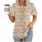 🔥2025 HOT SALE 50% OFF🔥 Round Neck Pleated Short Sleeve Printed T-Shirt