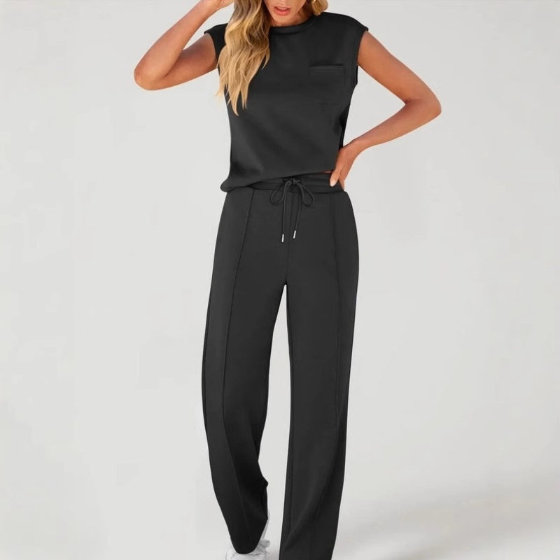 🔥Last Day Promotion 50% OFF💖Women's Casual Sleeveless Top and Drawstring Pants 2-Piece Set