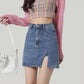✨50% OFF！ Effortlessly rejuvenated girly 💕Women's High Waisted Slit Denim Short Skirts