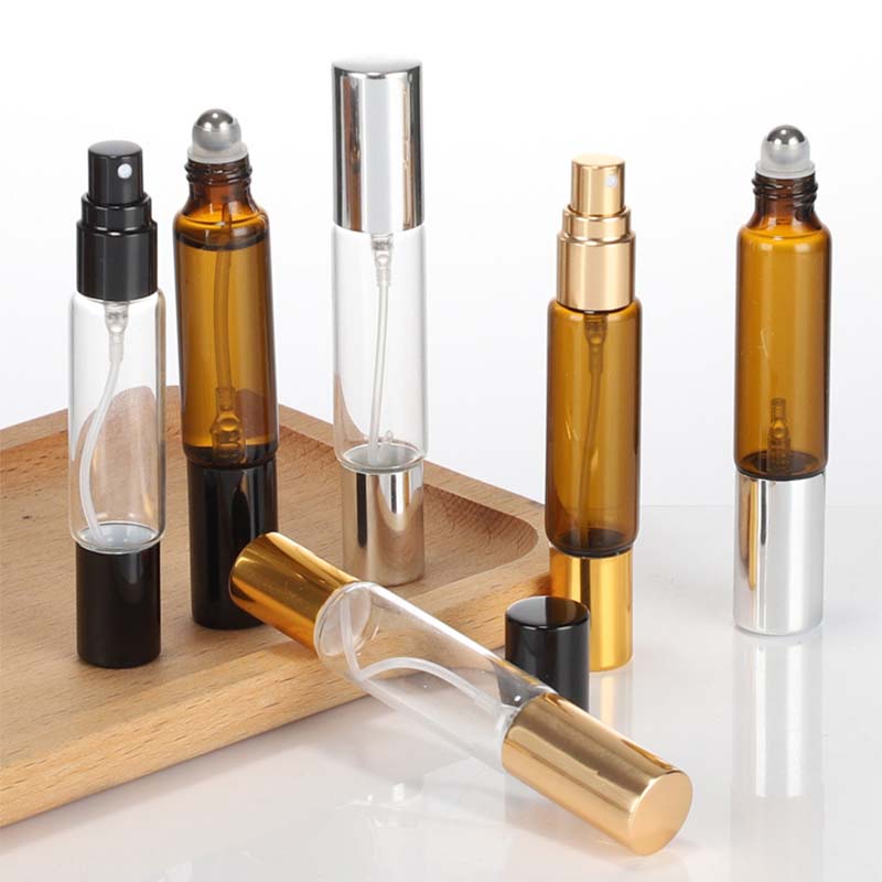 4PCS 10ml Essential Oil Roller Sprayer Dual-head Bottle