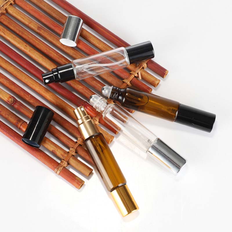 4PCS 10ml Essential Oil Roller Sprayer Dual-head Bottle