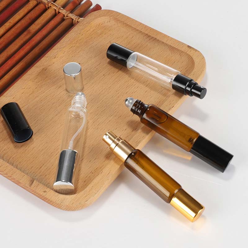 4PCS 10ml Essential Oil Roller Sprayer Dual-head Bottle