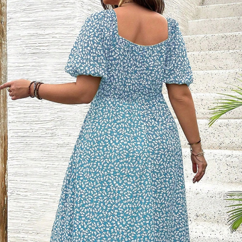 💃Summer Hot Sale-49% OFF💗Plus Size Split Floral Print Boho Maxi Dress