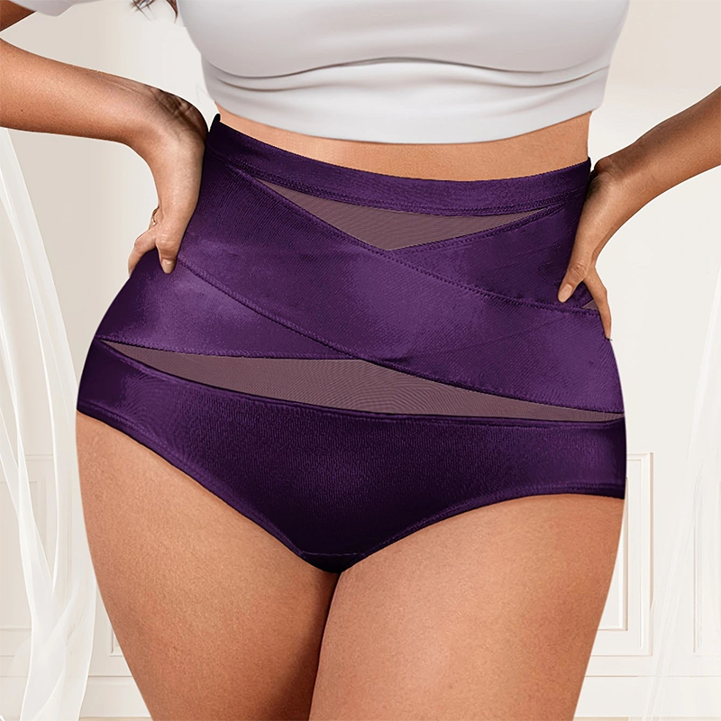 🌸Buy 1 Get 2 Free✨Plus-Size High-Waist Cross Tummy Control Panties