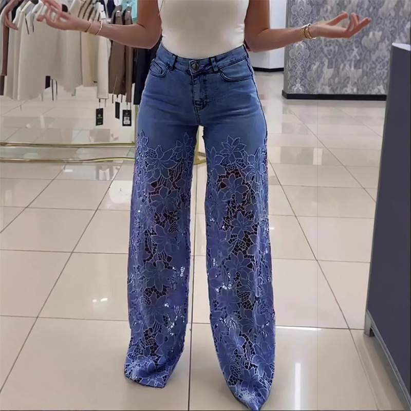 🌸Black Friday HOT SALE 50% Off🌸High Waisted Lace Splicing Jeans