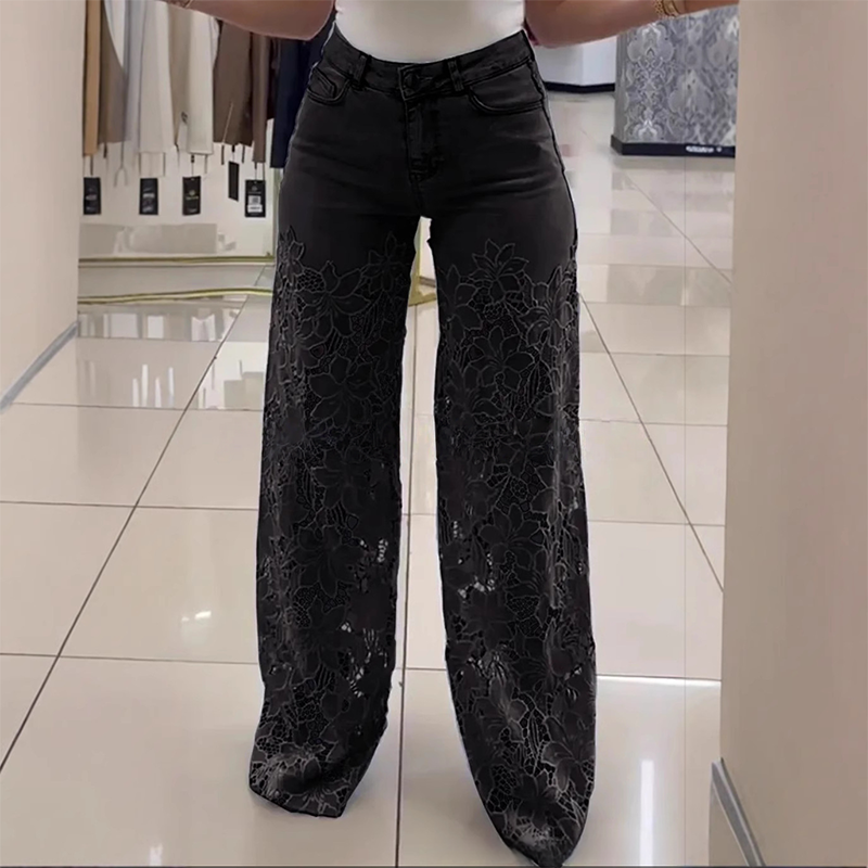🌸Black Friday HOT SALE 50% Off🌸High Waisted Lace Splicing Jeans