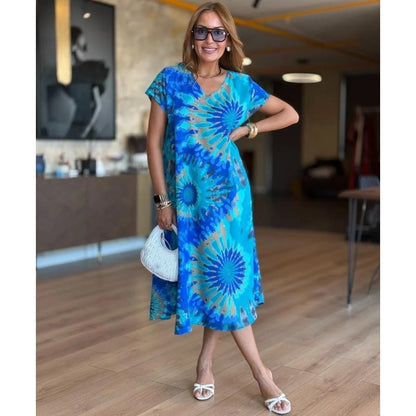 ⏳Time-limited Special-49% OFF⏰Women's Casual V-Neck Printed Maxi Dress