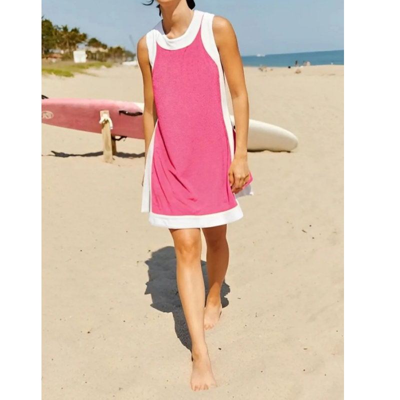 ⏰Hot Sale 50% OFF🔥Women's Casual Color Block Sleeveless Tops Matching Shorts with Pockets