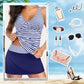 🔥Last Day Promotion 50% OFF🔥💝🌊Cross-Back Strap Top with Lined Skirt Separates Swimmsuit