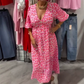 🎨 LAST DAY PROMOTION - 50%OFF💥 Women's V-Neck Printed Dress – Brushstrokes of Summer🌺