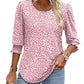 🌞Summer Hot Sale 49% OFF -Women Dressy Casual 3/4 Length Sleeve Blouses with Smocked Cuffs