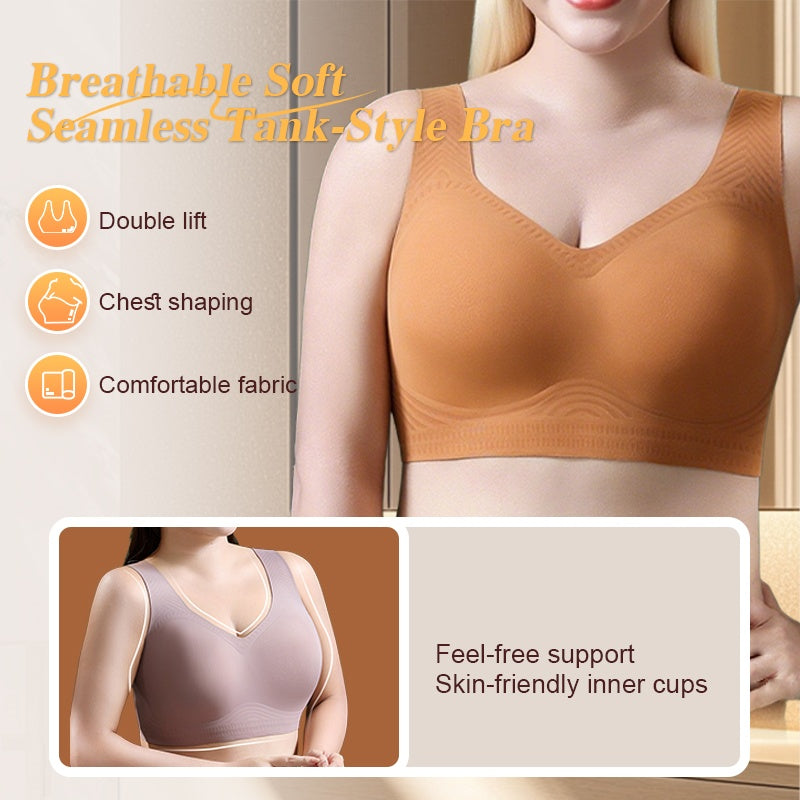 🔥🔥Promotion - 49% OFF✨Breathable Soft Seamless Tank-Style Bra