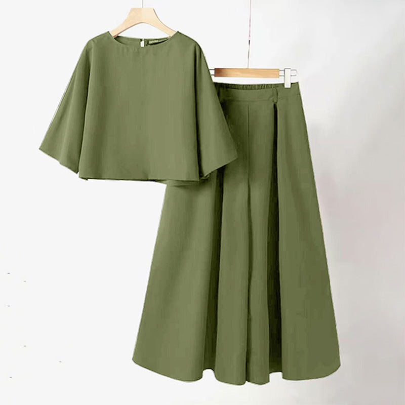 💥Lowest price 💥 Women's Casual Round Neck 3/4 Sleeve T-Shirt & Loose Pants 2-Piece Set