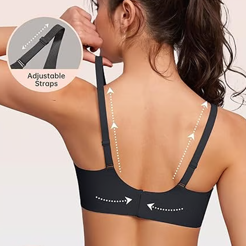 💗LAST DAY SALE 50% OFF⚡50K+ SOLD!💕 Jelly Wireless Womens Comfortable Wireless Bras Push Up Bralettes Seamless Tshirts Bras Deep V Everyday Bras