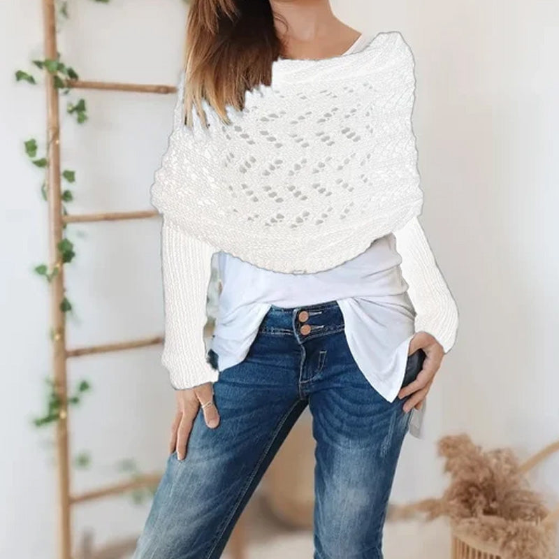 🎁Christmas Sale 50% OFF!!🔥Women’s Cut-out Knitted Shawl with Double Sleeves