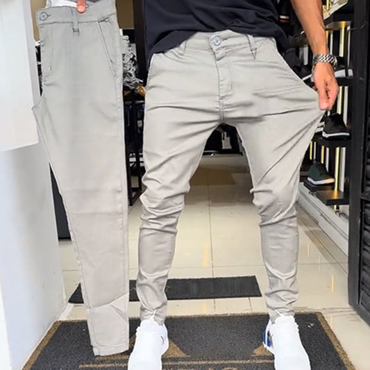 👖Early autumn Hot Sale 49%OFF🍃  Men’s Slim-Fit Casual Solid Color Pants