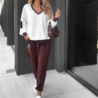 ❤️ LAST DAY PROMOTION - 50%OFF ❤️ Color-Block Pullover Hoodie & Jogger Pants Set