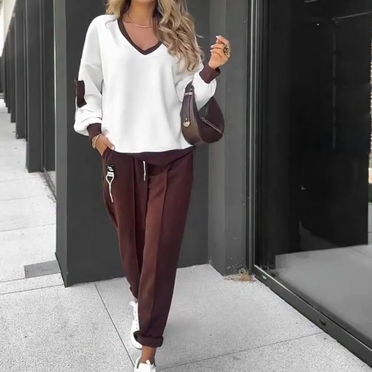 ❤️ LAST DAY PROMOTION - 50%OFF ❤️ Color-Block Pullover Hoodie & Jogger Pants Set