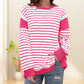 💥Early Autumn Sale 50% OFF💥Stylish Round Neck Striped Colorblocking Tops