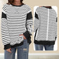 💥Early Autumn Sale 50% OFF💥Stylish Round Neck Striped Colorblocking Tops