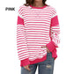 💥Early Autumn Sale 50% OFF💥Stylish Round Neck Striped Colorblocking Tops