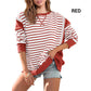 💥Early Autumn Sale 50% OFF💥Stylish Round Neck Striped Colorblocking Tops