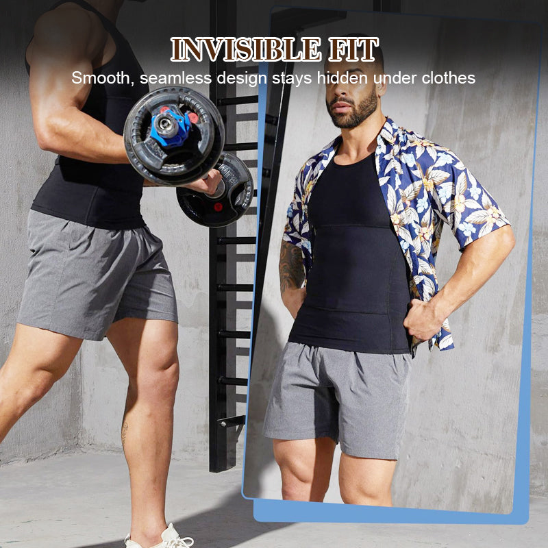 🦺HOT SALE 50% OFF🙋‍♂️ Men's Solid Slimming Abdominal Control Vest