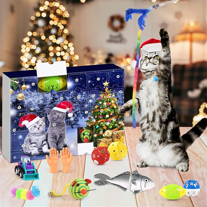 🎄Last 48 hours 70% OFF🎁2025 Christmas Countdown Cat&Dog Toys Advent Calendar🐾🥳