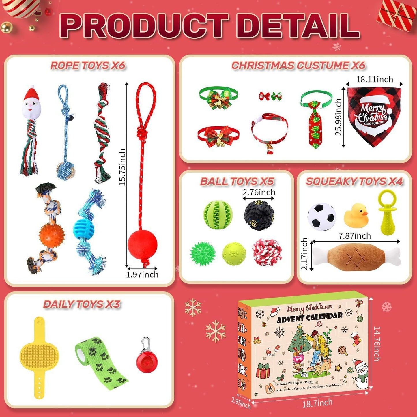 🎄Last 48 hours 70% OFF🎁2025 Christmas Countdown Cat&Dog Toys Advent Calendar🐾🥳