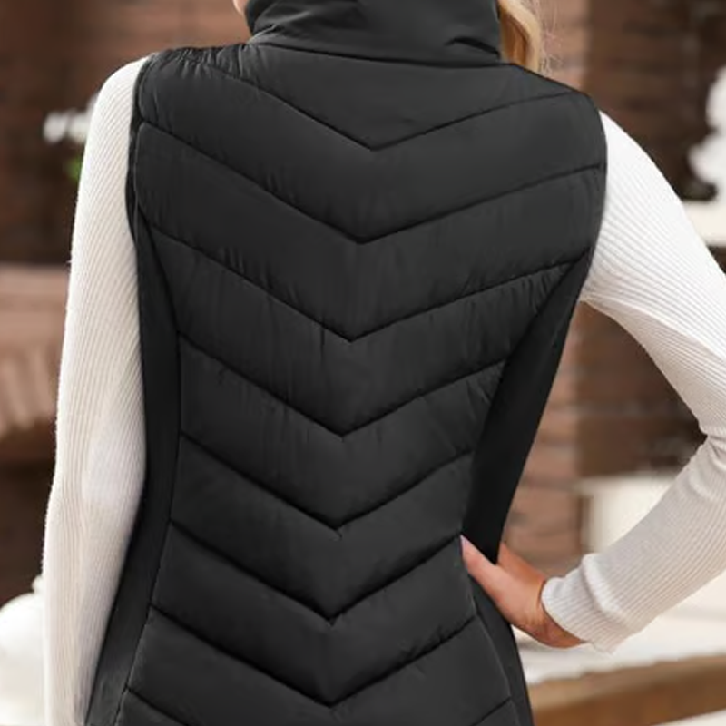 LIMITED TIME SALE🔥WOMENS SLEEVELESS ZIP UP OUTERWEAR STAND COLLAR QUILTED PUFFER VEST