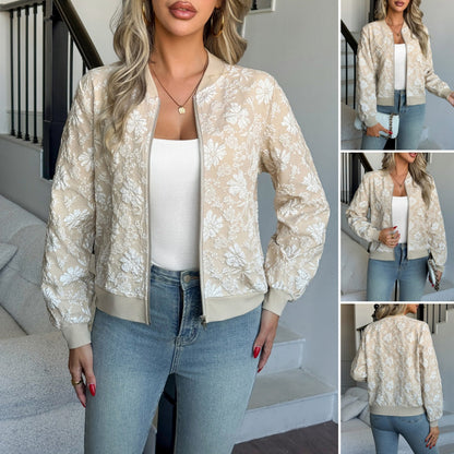 Women's Floral Zipper Jacket