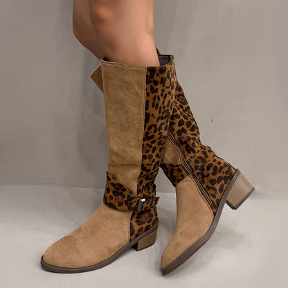 🔥Hot Sale 50% OFF!!⚡50K+ SOLD!Women's Leopard Print Riding Boots