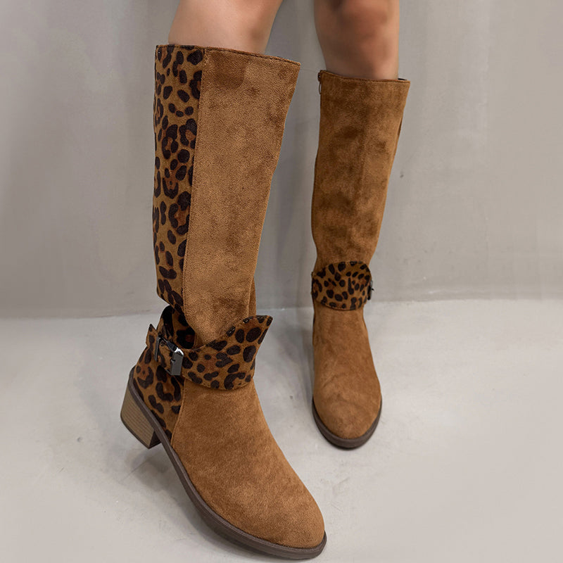 🔥Hot Sale 50% OFF!!⚡50K+ SOLD!Women's Leopard Print Riding Boots