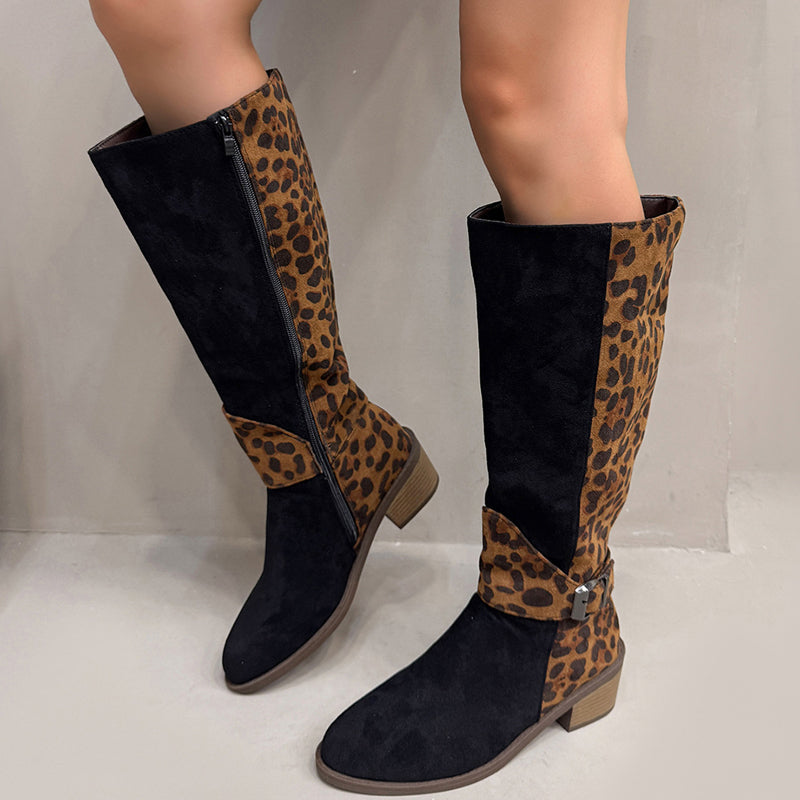 🔥Hot Sale 50% OFF!!⚡50K+ SOLD!Women's Leopard Print Riding Boots