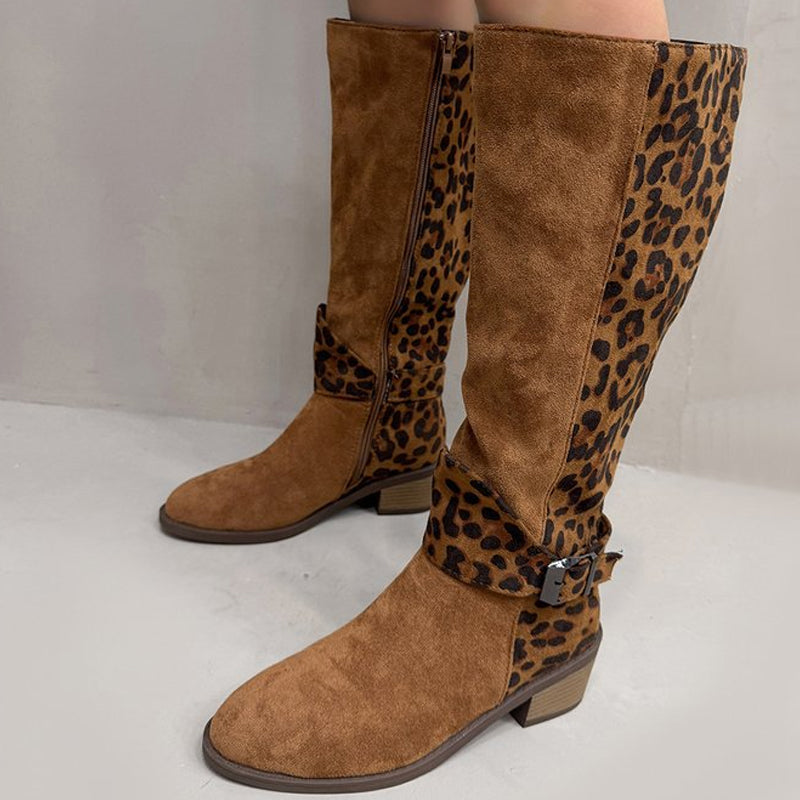 🔥Hot Sale 50% OFF!!⚡50K+ SOLD!Women's Leopard Print Riding Boots