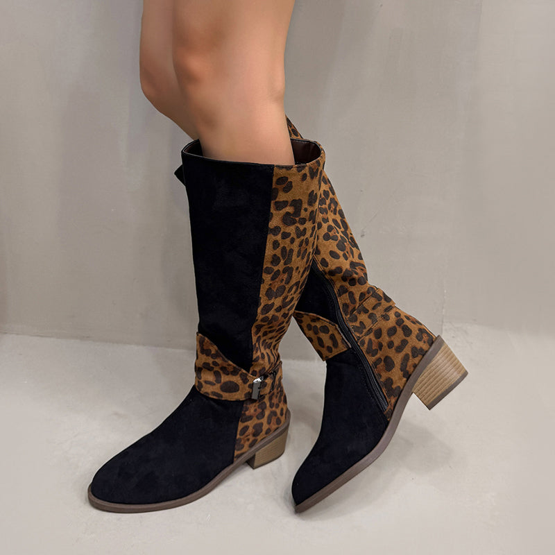 🔥Hot Sale 50% OFF!!⚡50K+ SOLD!Women's Leopard Print Riding Boots