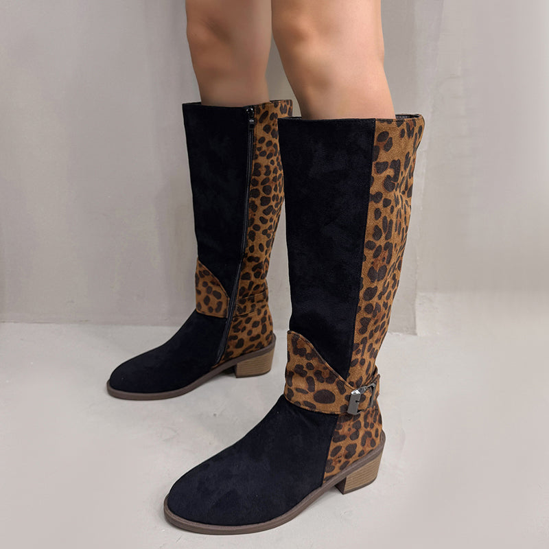 🔥Hot Sale 50% OFF!!⚡50K+ SOLD!Women's Leopard Print Riding Boots