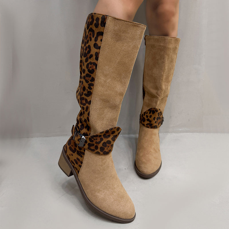 🔥Hot Sale 50% OFF!!⚡50K+ SOLD!Women's Leopard Print Riding Boots