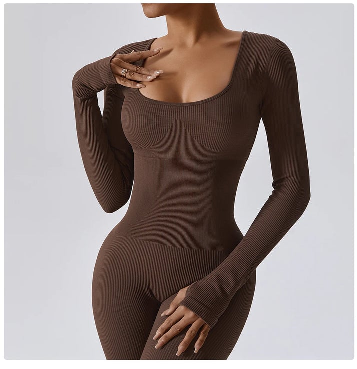 🎄Hot Sale 49% OFF - Shapewear Seamless Thumb Hole Long Sleeve Jumpsuit