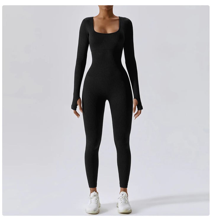 🎄Hot Sale 49% OFF - Shapewear Seamless Thumb Hole Long Sleeve Jumpsuit