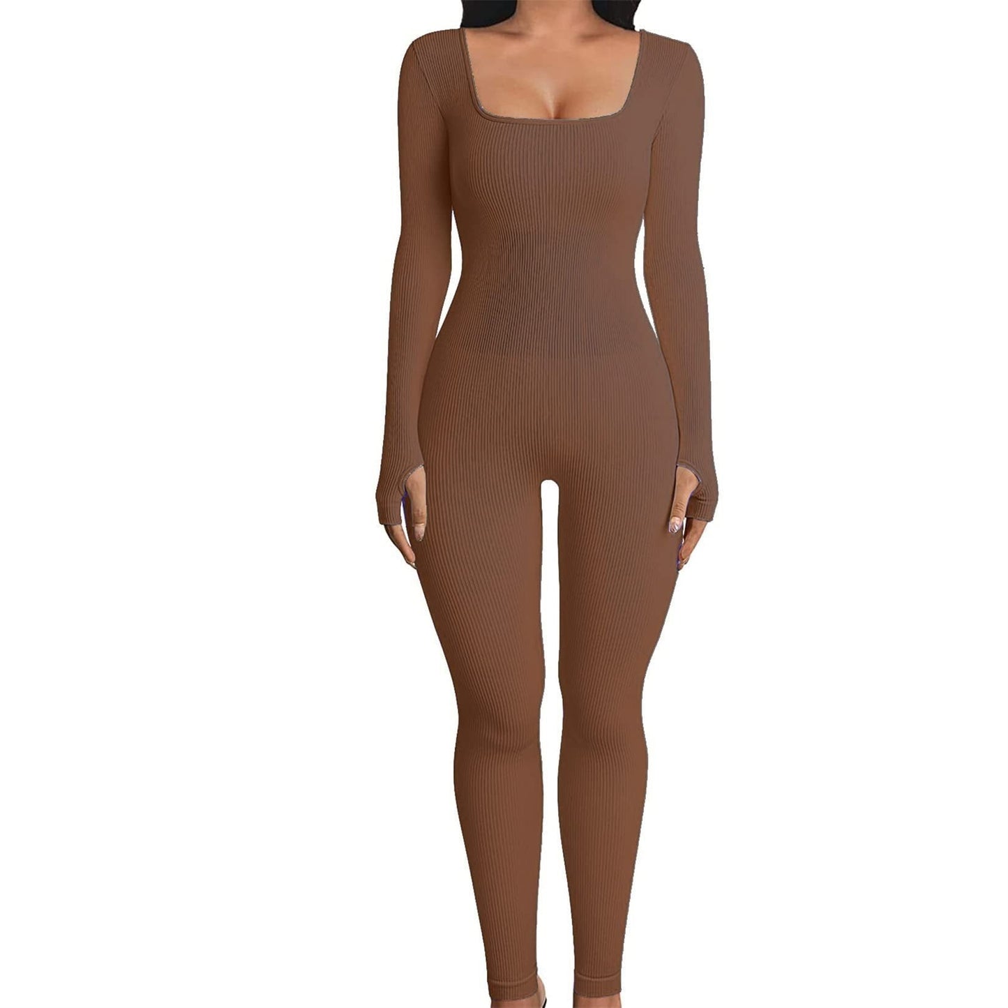 🎄Hot Sale 49% OFF - Shapewear Seamless Thumb Hole Long Sleeve Jumpsuit