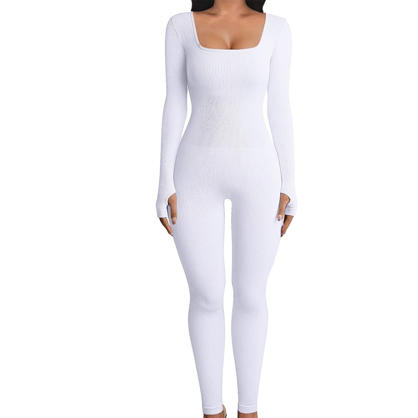 🎄Hot Sale 49% OFF - Shapewear Seamless Thumb Hole Long Sleeve Jumpsuit