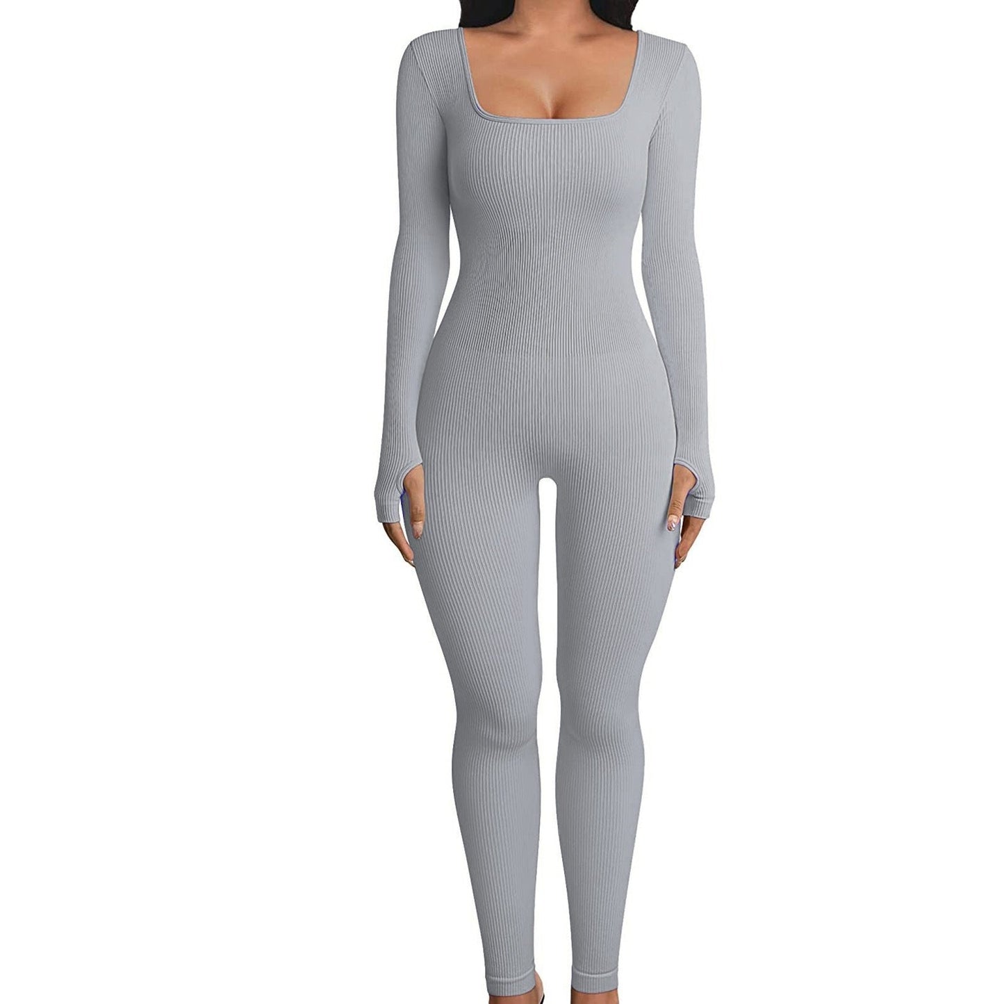 🎄Hot Sale 49% OFF - Shapewear Seamless Thumb Hole Long Sleeve Jumpsuit