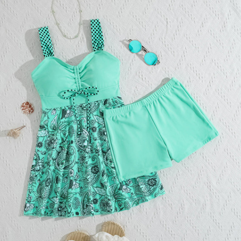 🚨FLASH SAEL 60% OFF!!✨Women's Plants Print V Neck Swimdress & Tankini Set